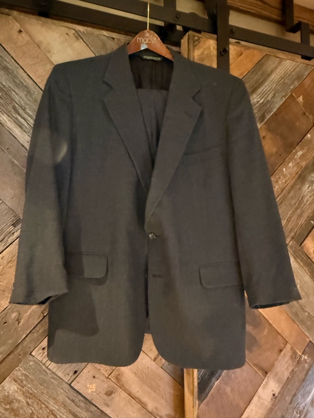 Classic Men's Dark Gray Two-Button Blazer